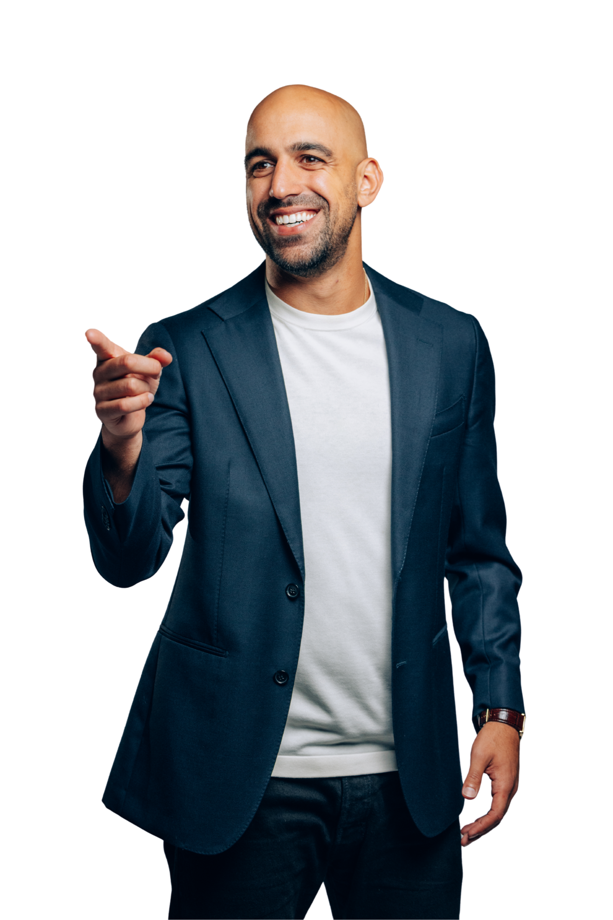 Kevin Hekmat smiling in a navy blazer